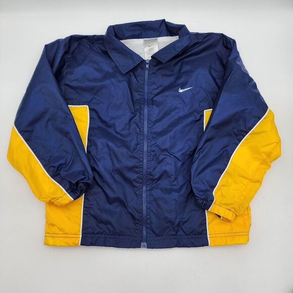 Nike Kids Boys Size 7 Navy Yellow Windbreaker Jacket‎ - Picture 1 of 10